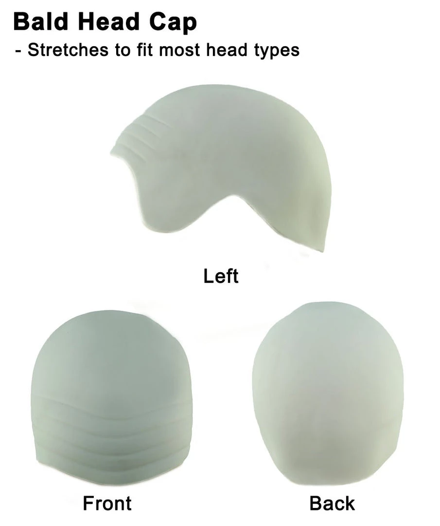 HPO Half Bald Head Mens Short Wig, Grey Men's 30 HPO Half Bald Head Mens Short Wig, Grey Men's