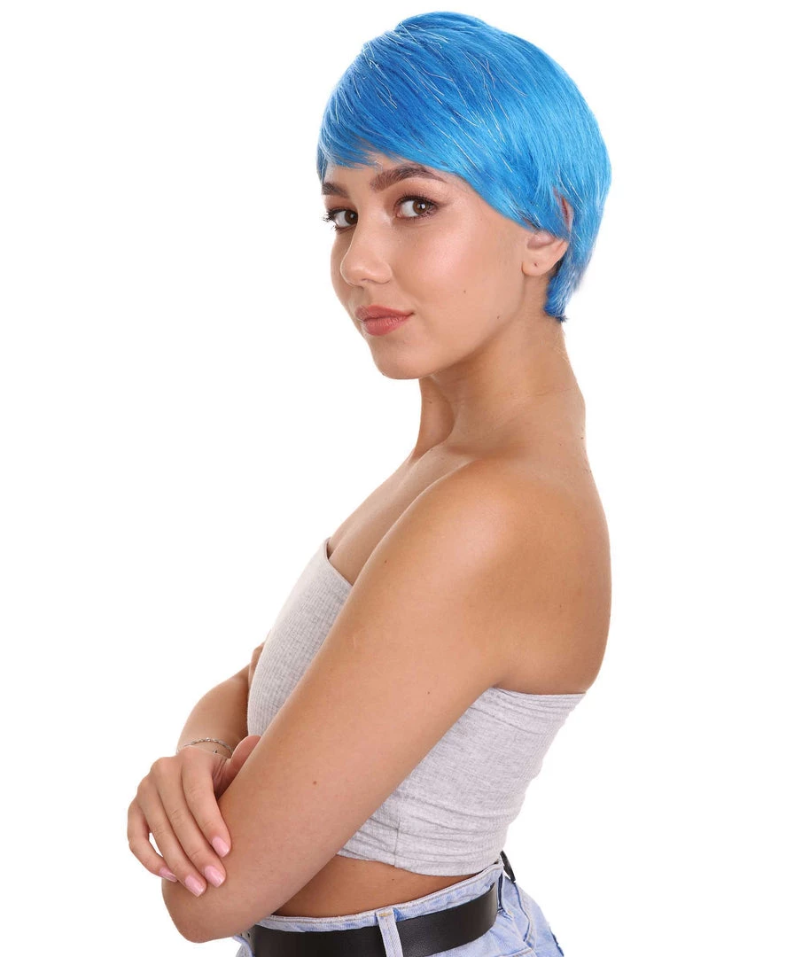 HPO Short Womens Wig | Cosplay Blue Wig | Premium Breathable Capless Cap Men's 2 HPO Short Womens Wig | Cosplay Blue Wig | Premium Breathable Capless Cap Men's