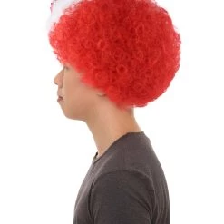 FLAGWIGS Canada Afro Wig | White Red Afro Wig SALE
