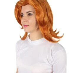 HPO Adult Women's Orange Clans Clashing Mobile Game Barbarian Character Wig