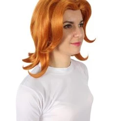 HPO Adult Women's Orange Clans Clashing Mobile Game Barbarian Character Wig