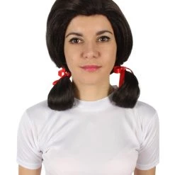 Men's HPO Adult Women’s Island Girl Mary Ann Sitcom Brown Pigtail Wig