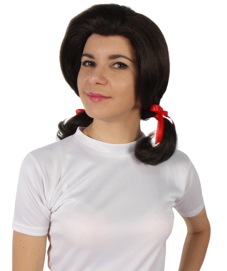 Men's HPO Adult Women’s Island Girl Mary Ann Sitcom Brown Pigtail Wig 1 Men's HPO Adult Women’s Island Girl Mary Ann Sitcom Brown Pigtail Wig