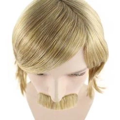 HPO 70's Disco Mens Wig & Mustache | Blonde Retro Wig | Premium Breathable Capless Cap Men's