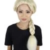 HPO Men's Queen Women Wig | Snow Movie Character Blonde Braided Cosplay Halloween Wig | Premium Breathable Capless Cap
