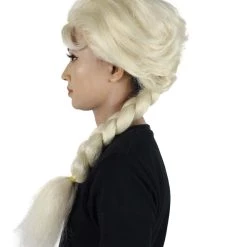 HPO Men's Queen Women Wig | Snow Movie Character Blonde Braided Cosplay Halloween Wig | Premium Breathable Capless Cap