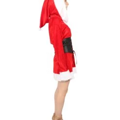 HPO Men's Adult Women Fervor Hooded Sexy Santa Costume | Red & White Holiday Cosplay Costume