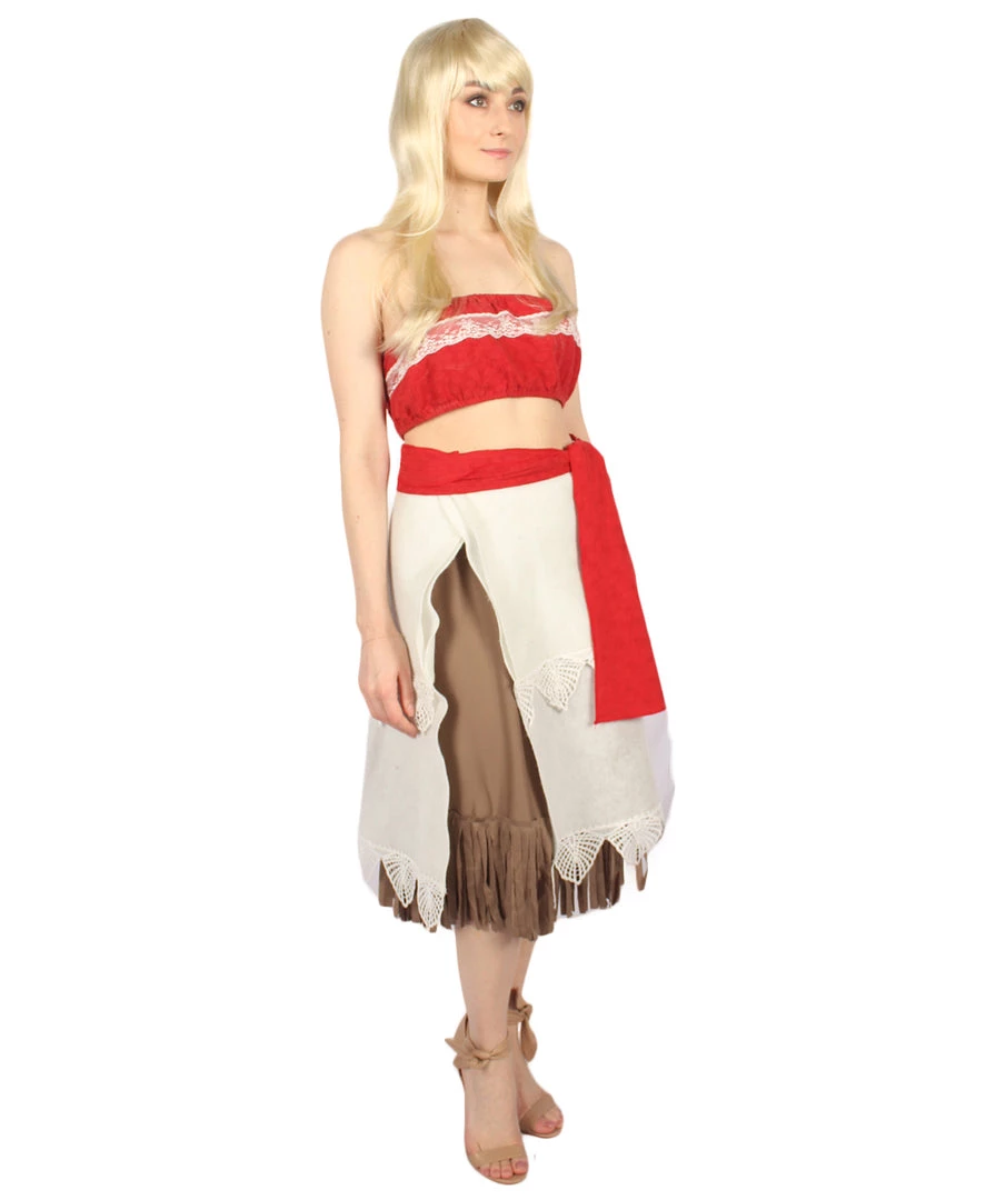 HPO Adult Women's Princess 3Pc Costume | Red And White Cosplay Costume 7 HPO Adult Women's Princess 3Pc Costume | Red And White Cosplay Costume