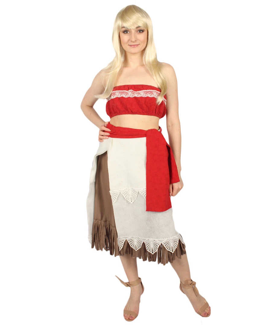 HPO Adult Women's Princess 3Pc Costume | Red And White Cosplay Costume 1 HPO Adult Women's Princess 3Pc Costume | Red And White Cosplay Costume