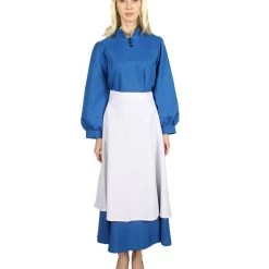 HPO Adult Women's Blue Maid Dress With Apron Costume | Blue And White Cosplay Costume