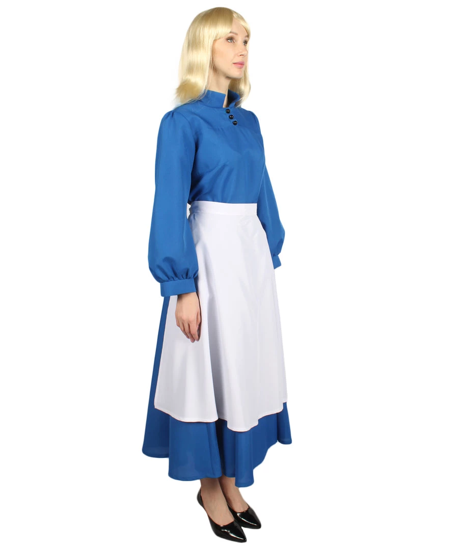 HPO Adult Women's Blue Maid Dress With Apron Costume | Blue And White Cosplay Costume 7 HPO Adult Women's Blue Maid Dress With Apron Costume | Blue And White Cosplay Costume