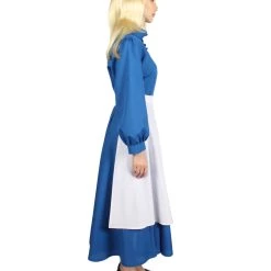 HPO Adult Women's Blue Maid Dress With Apron Costume | Blue And White Cosplay Costume 13 HPO Adult Women's Blue Maid Dress With Apron Costume | Blue And White Cosplay Costume