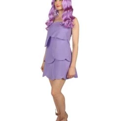 HPO Adult Women's Satin And Chenille Trolls Costume | Purple Cosplay Costume 11 HPO Adult Women's Satin And Chenille Trolls Costume | Purple Cosplay Costume