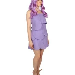HPO Adult Women's Satin And Chenille Trolls Costume | Purple Cosplay Costume 15 HPO Adult Women's Satin And Chenille Trolls Costume | Purple Cosplay Costume
