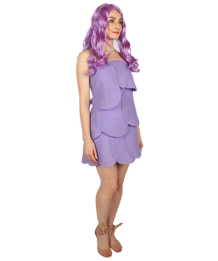 HPO Adult Women's Satin And Chenille Trolls Costume | Purple Cosplay Costume 7 HPO Adult Women's Satin And Chenille Trolls Costume | Purple Cosplay Costume