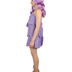 HPO Adult Women's Satin And Chenille Trolls Costume | Purple Cosplay Costume 12 HPO Adult Women's Satin And Chenille Trolls Costume | Purple Cosplay Costume