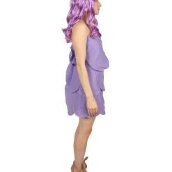 HPO Adult Women's Satin And Chenille Trolls Costume | Purple Cosplay Costume 14 HPO Adult Women's Satin And Chenille Trolls Costume | Purple Cosplay Costume