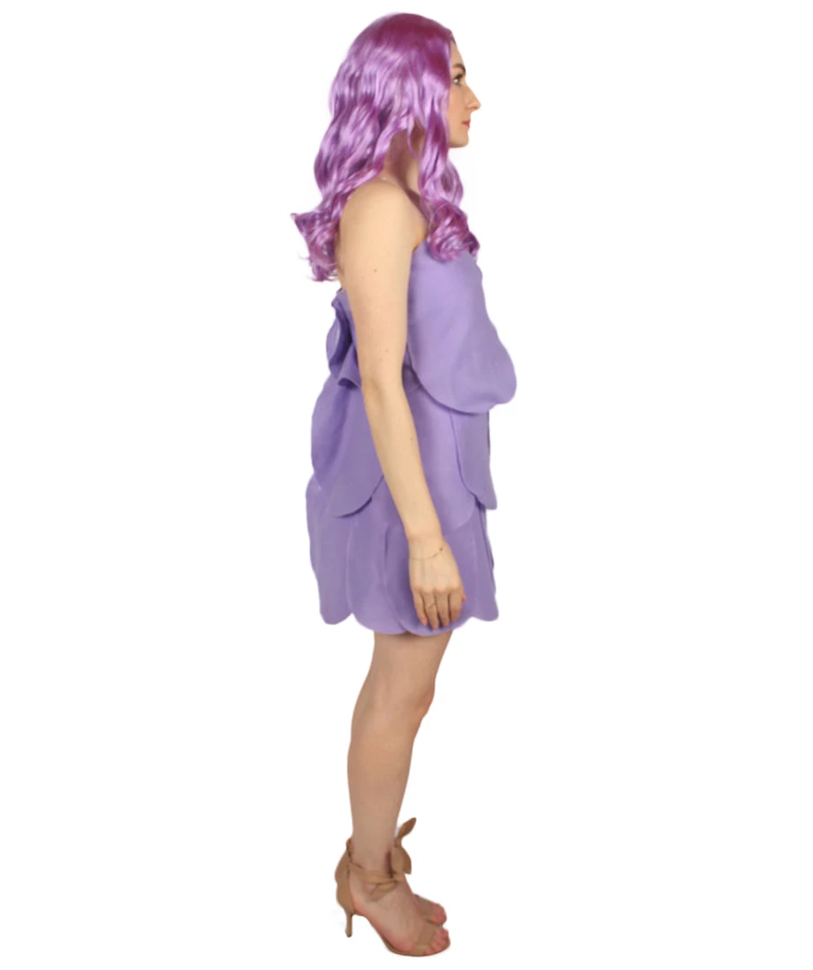 HPO Adult Women's Satin And Chenille Trolls Costume | Purple Cosplay Costume 6 HPO Adult Women's Satin And Chenille Trolls Costume | Purple Cosplay Costume