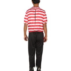 HPO Adult Men's Stripes Pirate Costume | Black, Red & White Halloween Costume 12 HPO Adult Men's Stripes Pirate Costume | Black, Red & White Halloween Costume