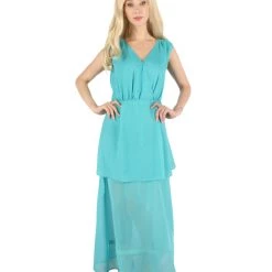 HPO Men's Adult Women Lt. Blue Goddess Costume | Sky Blue Cosplay Costume