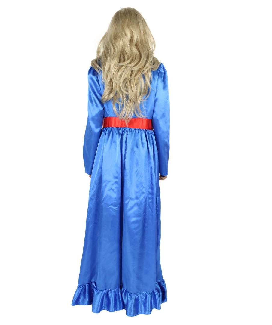 HPO Women's Evil Annabella Doll | White Long Maxi Dress In Satin-Feel | Premium Horror Halloween Costume 49 HPO Women's Evil Annabella Doll | White Long Maxi Dress In Satin-Feel | Premium Horror Halloween Costume