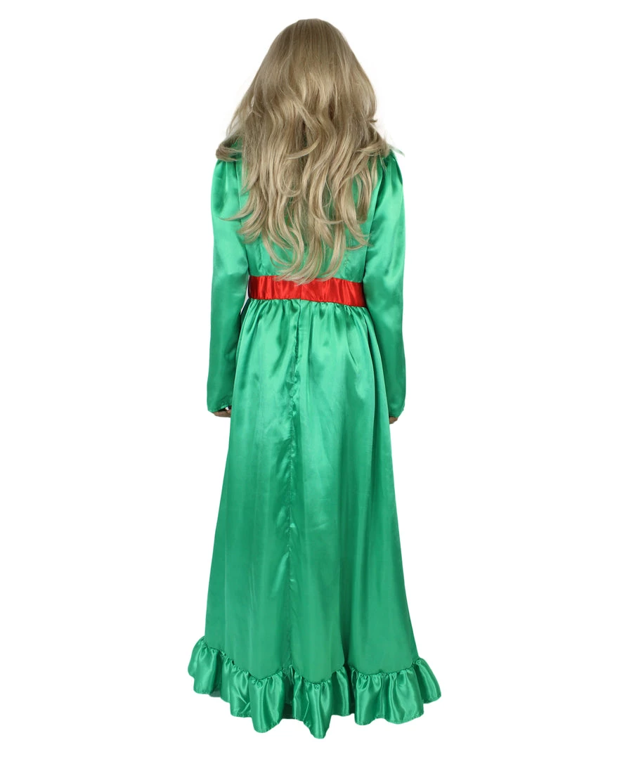 HPO Women's Evil Annabella Doll | White Long Maxi Dress In Satin-Feel | Premium Horror Halloween Costume 35 HPO Women's Evil Annabella Doll | White Long Maxi Dress In Satin-Feel | Premium Horror Halloween Costume