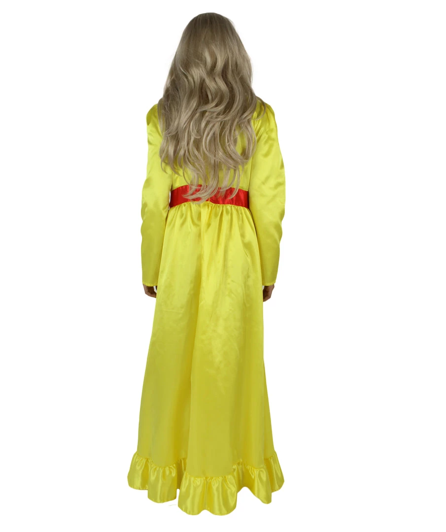 HPO Women's Evil Annabella Doll | White Long Maxi Dress In Satin-Feel | Premium Horror Halloween Costume 27 HPO Women's Evil Annabella Doll | White Long Maxi Dress In Satin-Feel | Premium Horror Halloween Costume