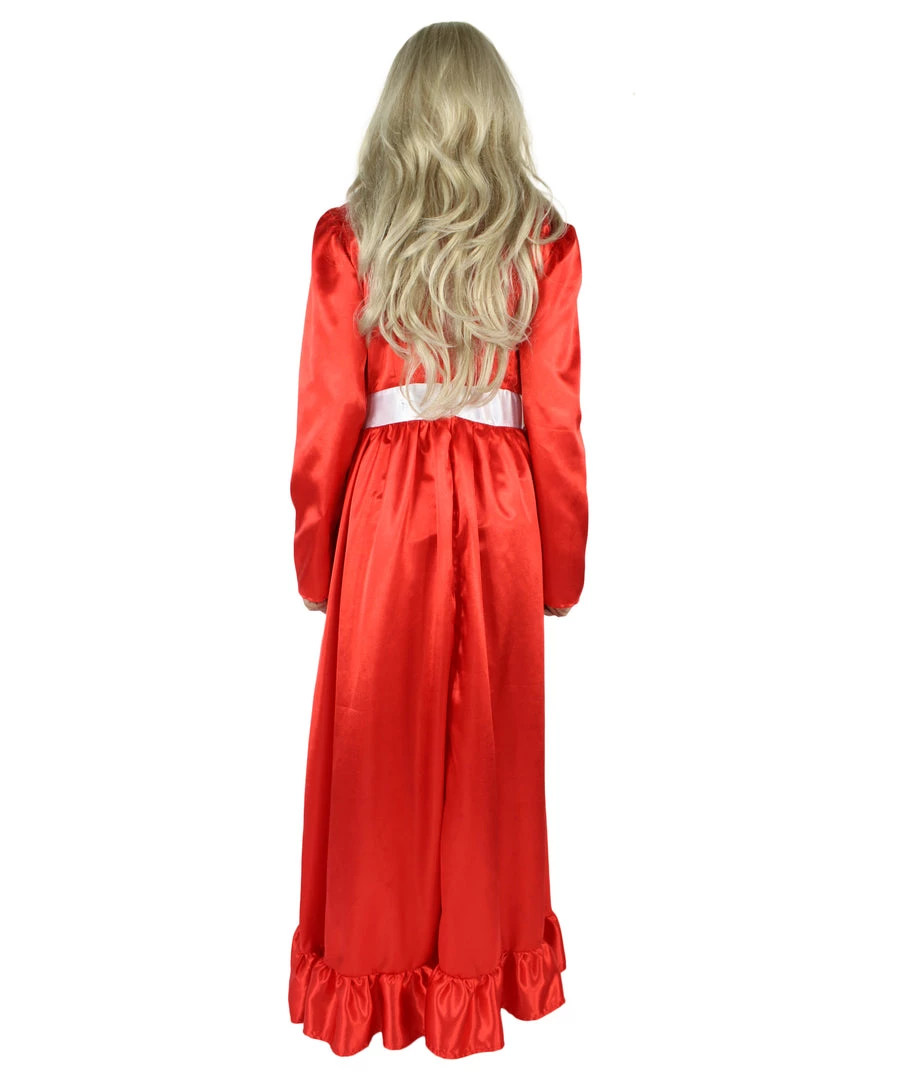 HPO Women's Evil Annabella Doll | White Long Maxi Dress In Satin-Feel | Premium Horror Halloween Costume 21 HPO Women's Evil Annabella Doll | White Long Maxi Dress In Satin-Feel | Premium Horror Halloween Costume