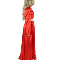 HPO Women's Evil Annabella Doll | White Long Maxi Dress In Satin-Feel | Premium Horror Halloween Costume 73 HPO Women's Evil Annabella Doll | White Long Maxi Dress In Satin-Feel | Premium Horror Halloween Costume