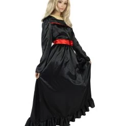 HPO Women's Evil Annabella Doll | White Long Maxi Dress In Satin-Feel | Premium Horror Halloween Costume 65 HPO Women's Evil Annabella Doll | White Long Maxi Dress In Satin-Feel | Premium Horror Halloween Costume