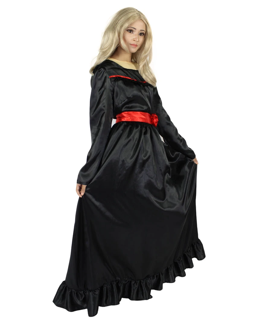 HPO Women's Evil Annabella Doll | White Long Maxi Dress In Satin-Feel | Premium Horror Halloween Costume 14 HPO Women's Evil Annabella Doll | White Long Maxi Dress In Satin-Feel | Premium Horror Halloween Costume