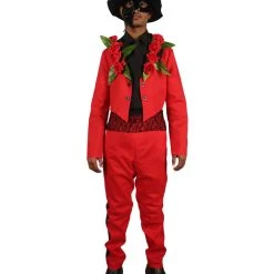 HPO Adult Men's Day Of The Dead Senor Costume | Red Cosplay Costume