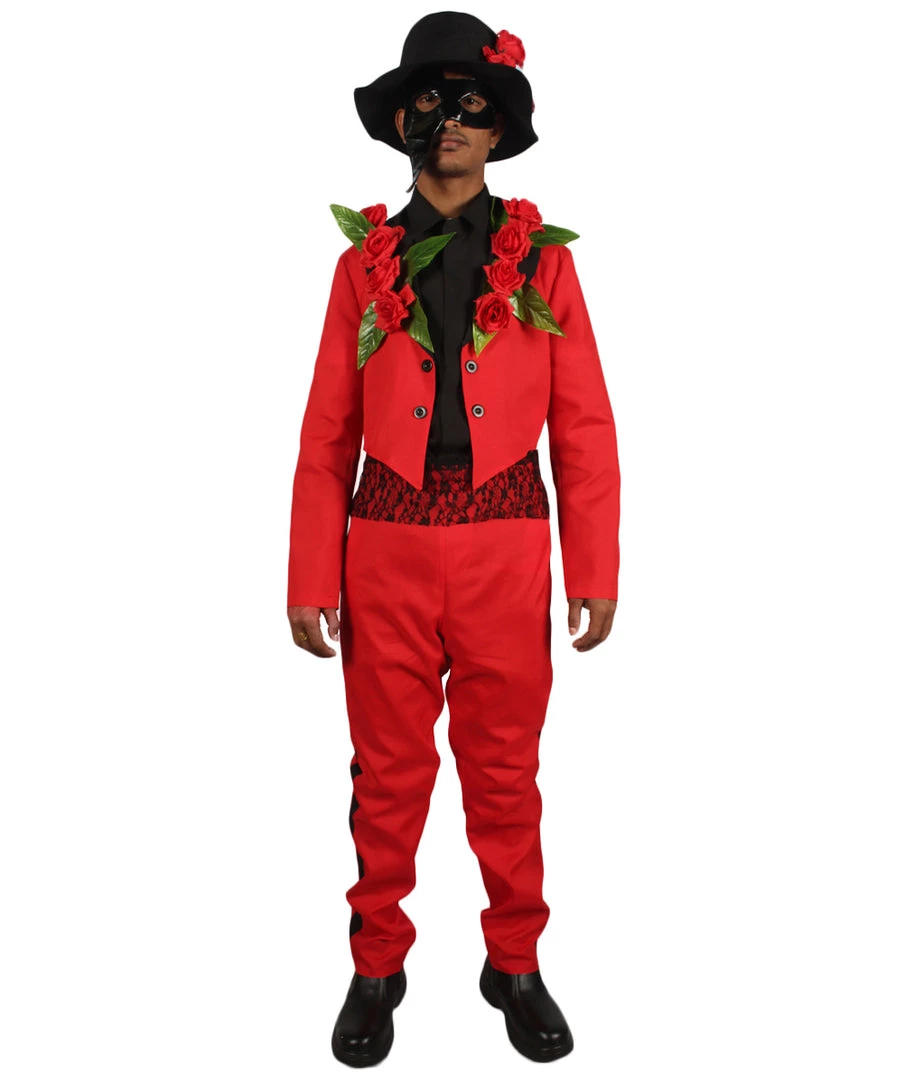HPO Adult Men's Day Of The Dead Senor Costume | Red Cosplay Costume 2 HPO Adult Men's Day Of The Dead Senor Costume | Red Cosplay Costume