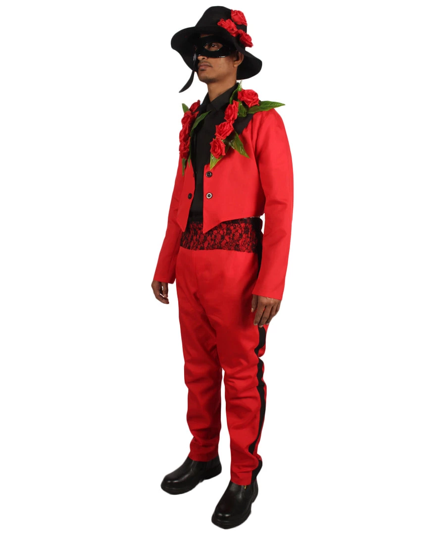 HPO Adult Men's Day Of The Dead Senor Costume | Red Cosplay Costume 3 HPO Adult Men's Day Of The Dead Senor Costume | Red Cosplay Costume