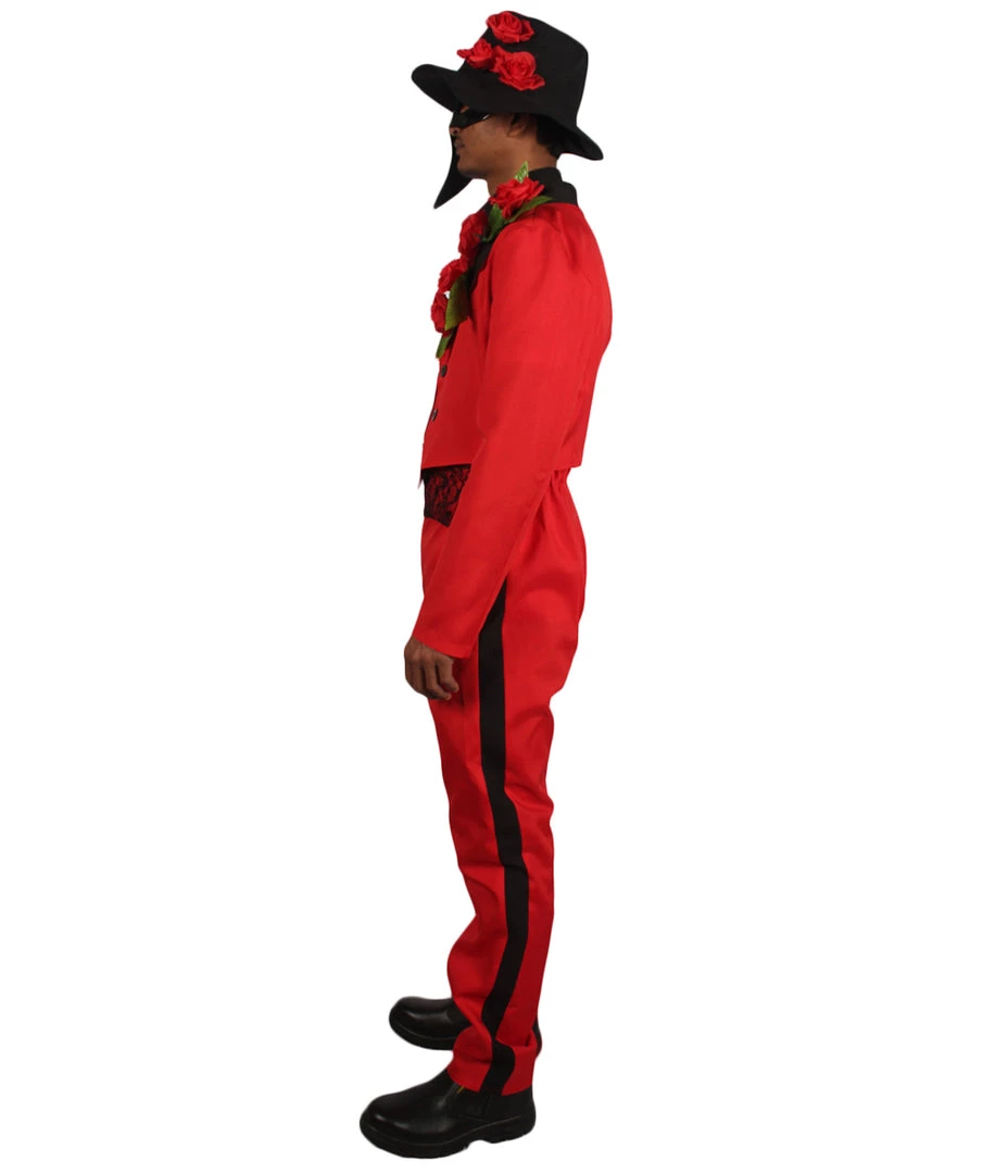 HPO Adult Men's Day Of The Dead Senor Costume | Red Cosplay Costume 4 HPO Adult Men's Day Of The Dead Senor Costume | Red Cosplay Costume