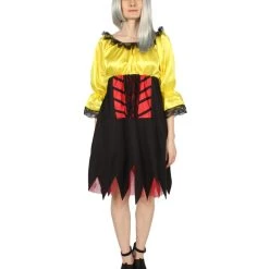 HPO Adult Women's Sexy Pirate Costume | Yellow Cosplay Costume