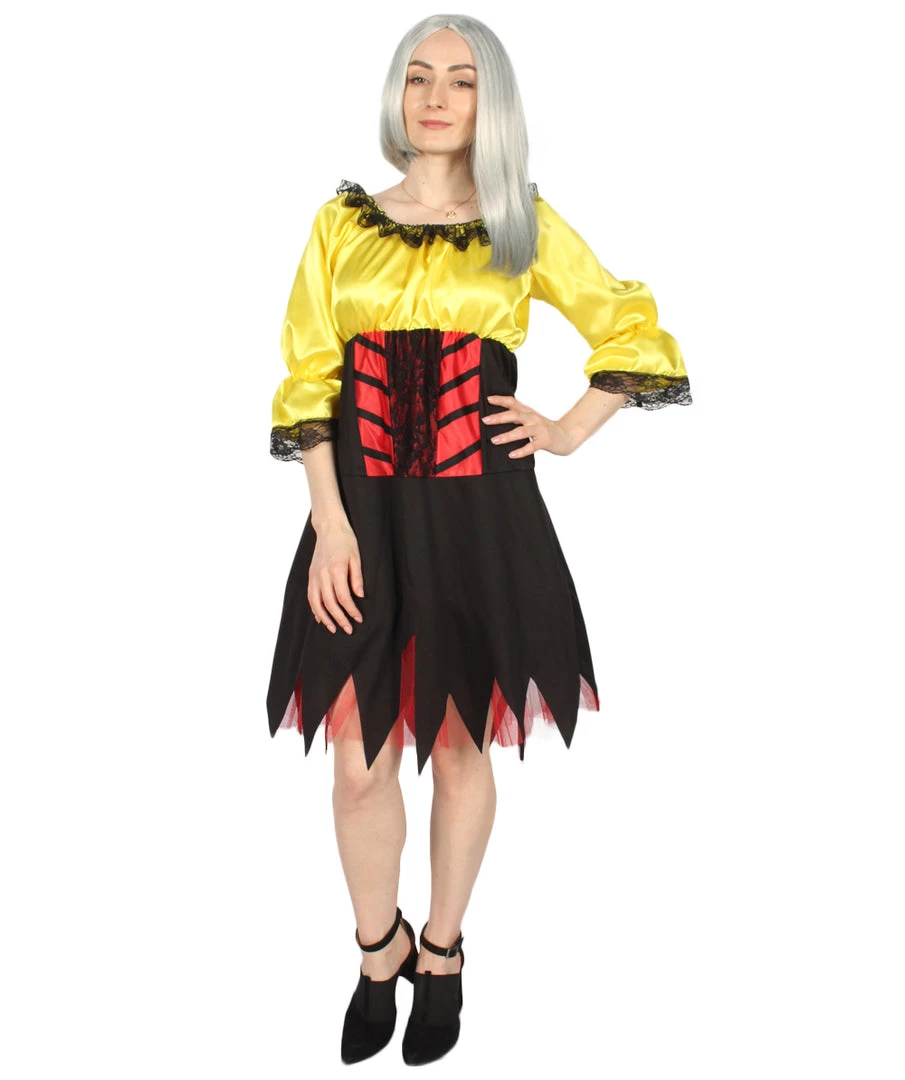 HPO Adult Women's Sexy Pirate Costume | Yellow Cosplay Costume 1 HPO Adult Women's Sexy Pirate Costume | Yellow Cosplay Costume
