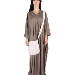 HPO Adult Women's Robe Handmaid Costume With Bag And Bonnet | Grey Cosplay Costume