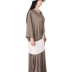 HPO Adult Women's Robe Handmaid Costume With Bag And Bonnet | Grey Cosplay Costume