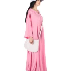 HPO Adult Women's Robe Handmaid With Bag And Bonnet Costume | Pink Cosplay Costume