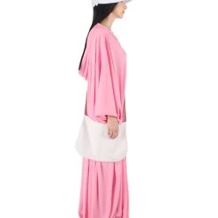 HPO Adult Women's Robe Handmaid With Bag And Bonnet Costume | Pink Cosplay Costume