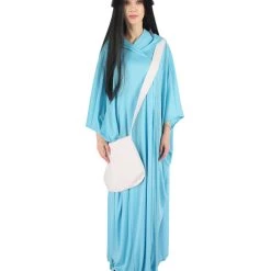 HPO Adult Women's Robe Handmaid Costume With Bag And Bonnet| Lt Blue Cosplay Costume