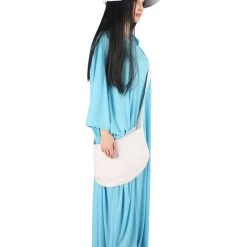 HPO Adult Women's Robe Handmaid Costume With Bag And Bonnet| Lt Blue Cosplay Costume