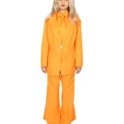 HPO Adult Women's EXCLUSIVE! Deluxe Singer Party Suit Costume | Orange Cosplay Costume