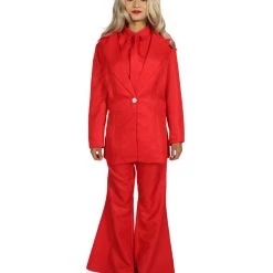 HPO Adult Women's Deluxe Party Devil Suit Costume | Red Cosplay Costume