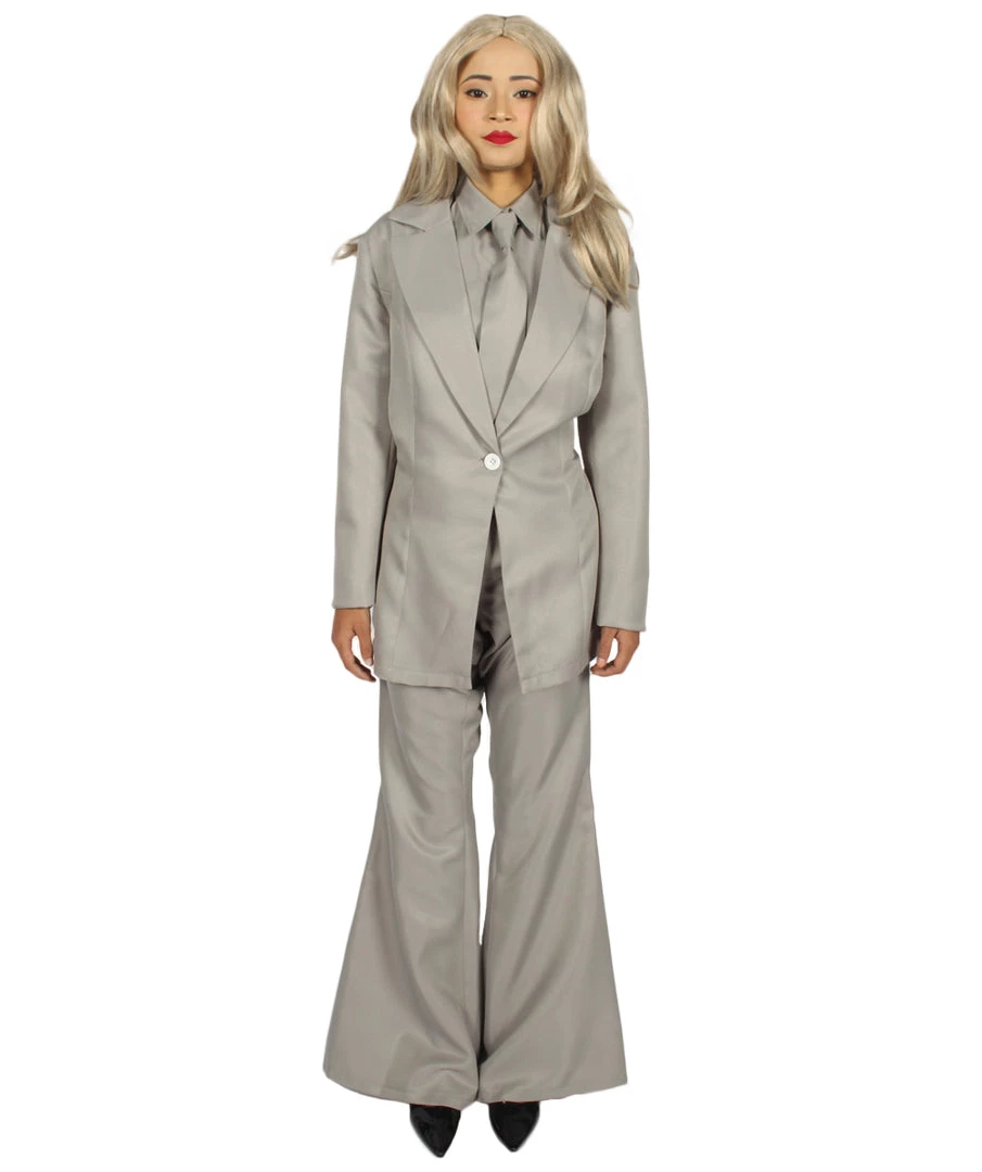 HPO Adult Women's EXCLUSIVE! Deluxe Singer Party Suit Costume | Grey Cosplay Costume 2 HPO Adult Women's EXCLUSIVE! Deluxe Singer Party Suit Costume | Grey Cosplay Costume
