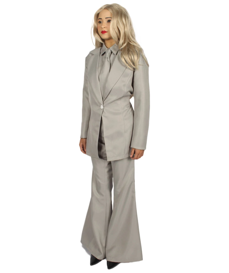 HPO Adult Women's EXCLUSIVE! Deluxe Singer Party Suit Costume | Grey Cosplay Costume 3 HPO Adult Women's EXCLUSIVE! Deluxe Singer Party Suit Costume | Grey Cosplay Costume