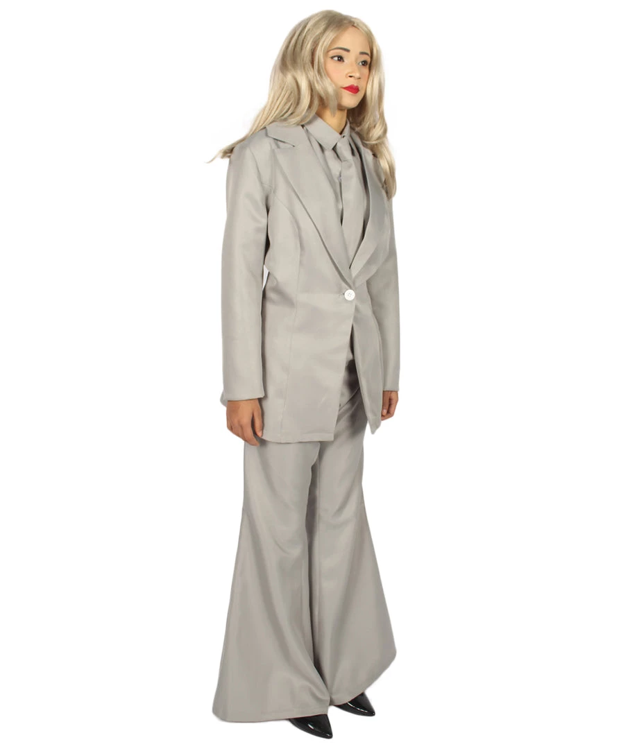 HPO Adult Women's EXCLUSIVE! Deluxe Singer Party Suit Costume | Grey Cosplay Costume 7 HPO Adult Women's EXCLUSIVE! Deluxe Singer Party Suit Costume | Grey Cosplay Costume