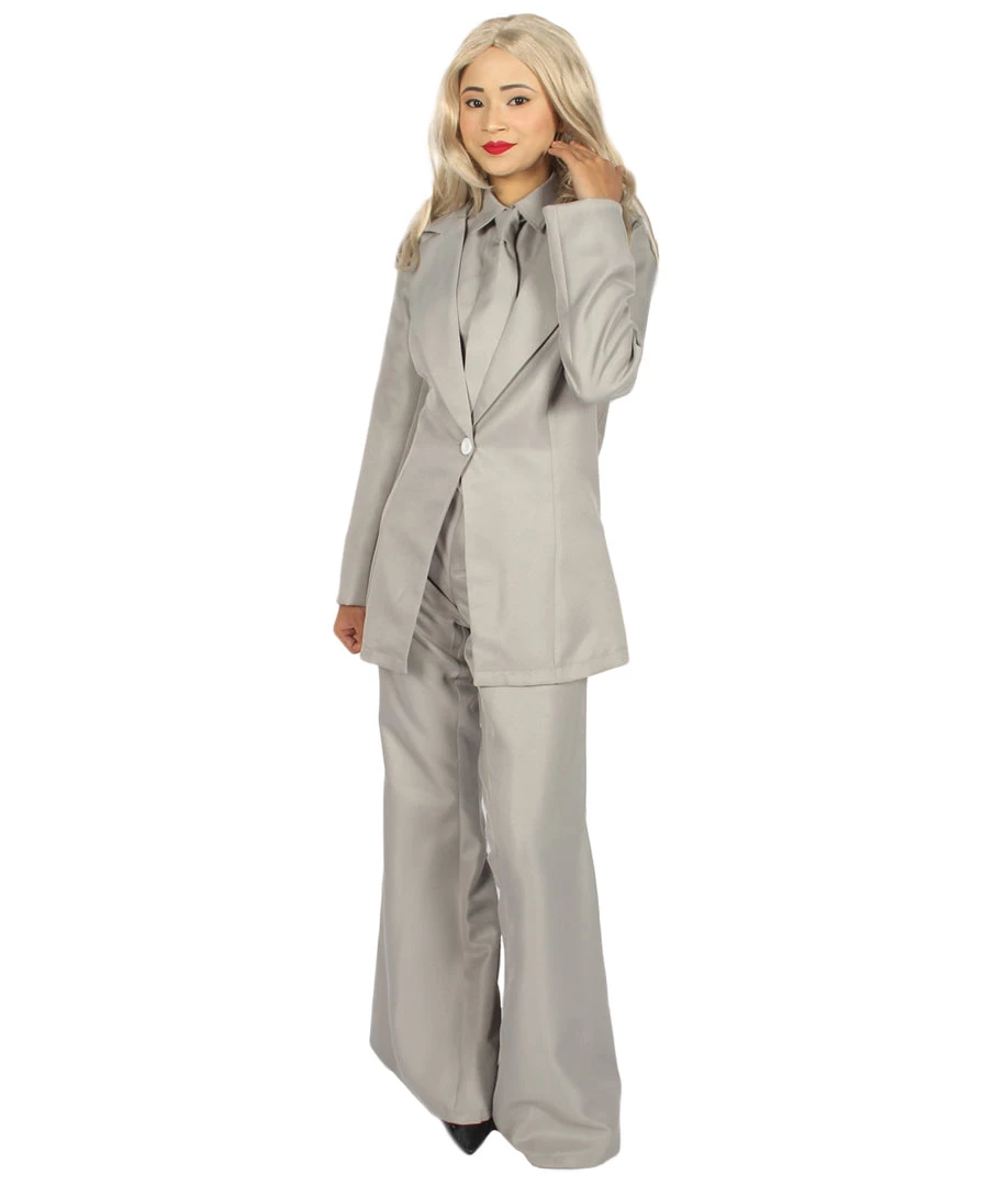 HPO Adult Women's EXCLUSIVE! Deluxe Singer Party Suit Costume | Grey Cosplay Costume 1 HPO Adult Women's EXCLUSIVE! Deluxe Singer Party Suit Costume | Grey Cosplay Costume