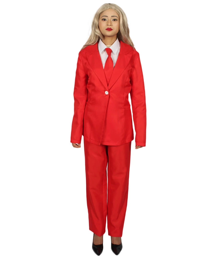 HPO Adult Women's Deluxe Party Suit Costume | Red Devil Cosplay Costume 2 HPO Adult Women's Deluxe Party Suit Costume | Red Devil Cosplay Costume